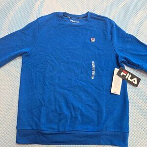 FILA Heritage Men's Blue Crewneck Fleece Long Sleeve Sweater Size Medium